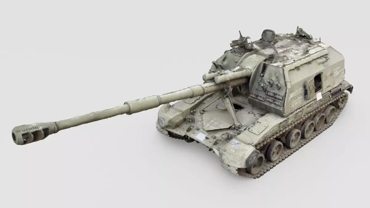 Destroyed 2S19 Msta 152 mm self-propelled howitzer M1990 3D model get