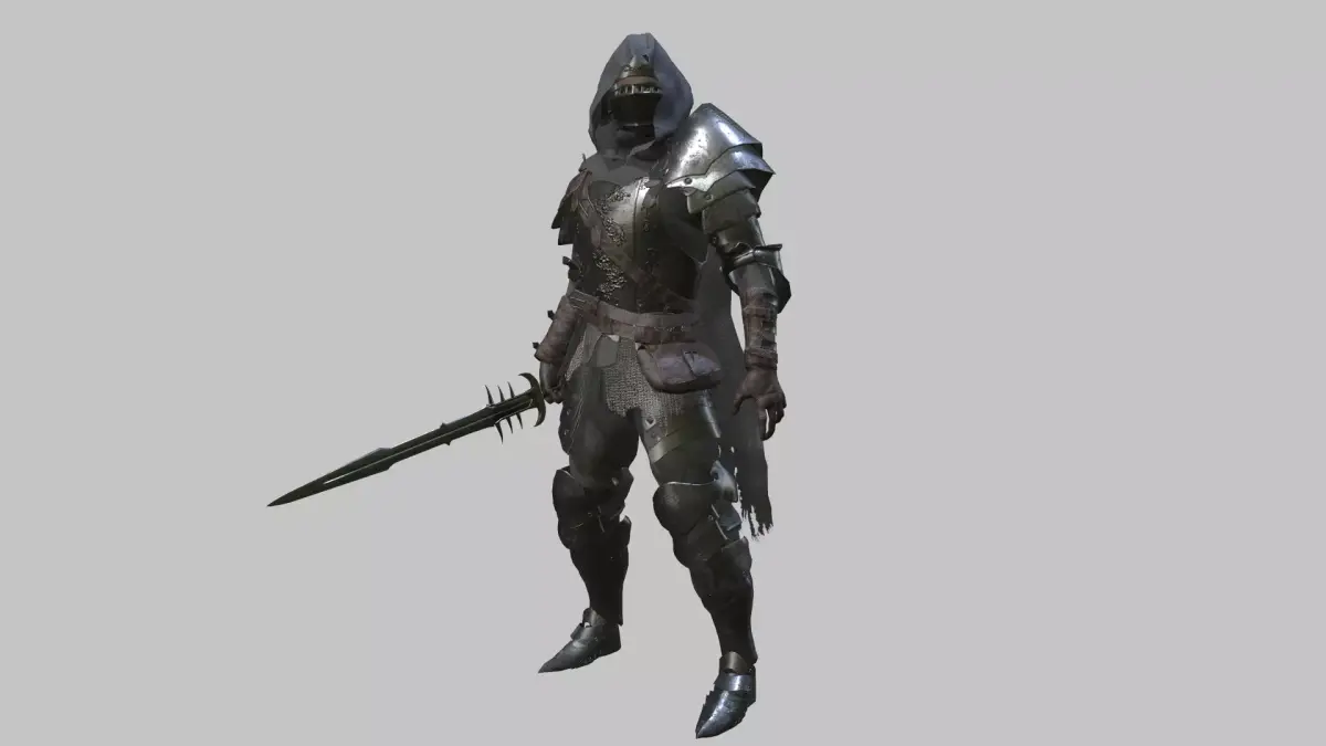 Hooded Knight Low-poly 3D model