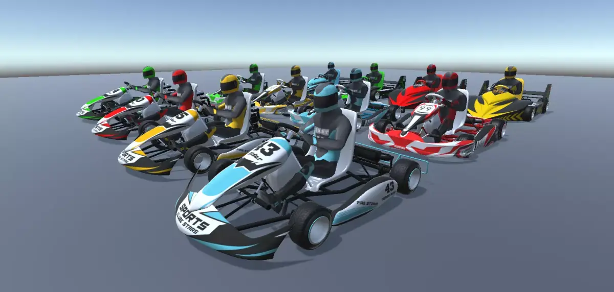 LowPolyKartsWithPlayerMegaPack go - kart racers Low-poly 3D model