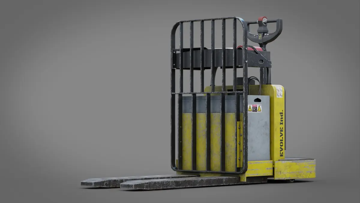 Rigged Pallet Truck Realtime 3D model