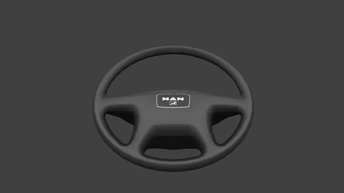 MAN truck and bus steering wheel Low-poly 3D model