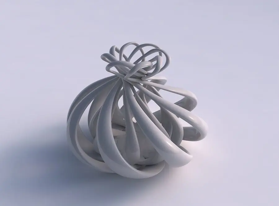 Vase double twisted wide bottom with suqeezed top part squeezed 3D print model