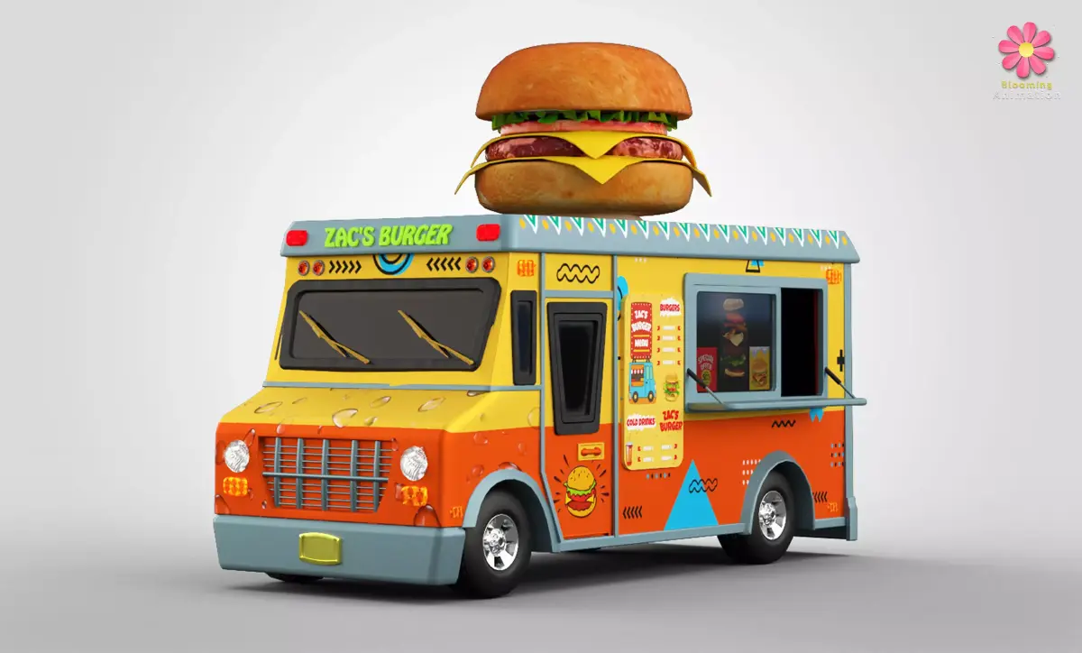 Burger Truck - Game Ready Food Truck  Low-poly 3D model