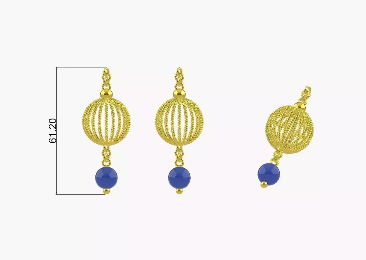 EARING JHUMKA PENDANT NECKLACE PART BEAUTIFUL JEWELLERY PART 3D print model