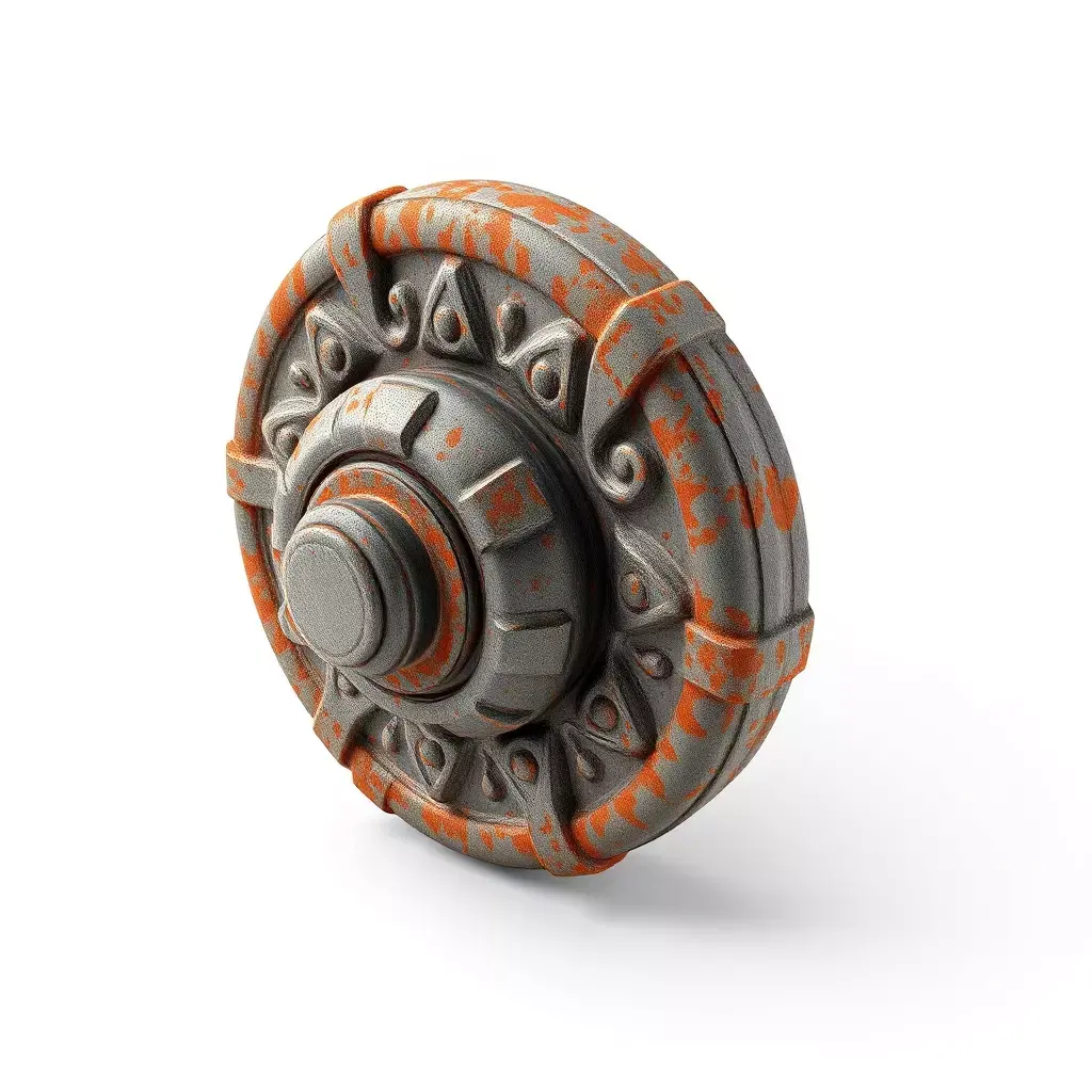 Rusty SciFi Ancient Mechanism Part Low-poly 3D model