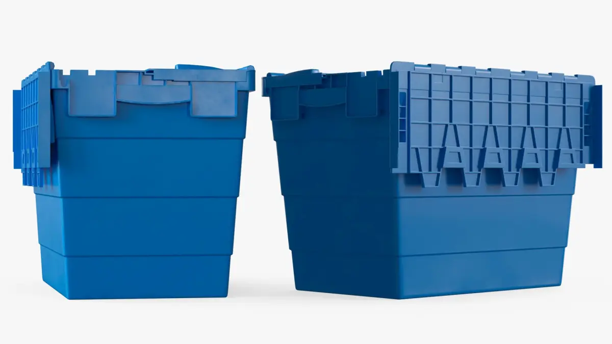 Heavy Duty Plastic Storage Container with Lid Blue 3D model