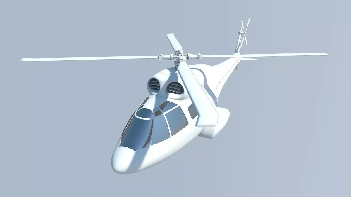 helico helicopter flying in sky 3D model