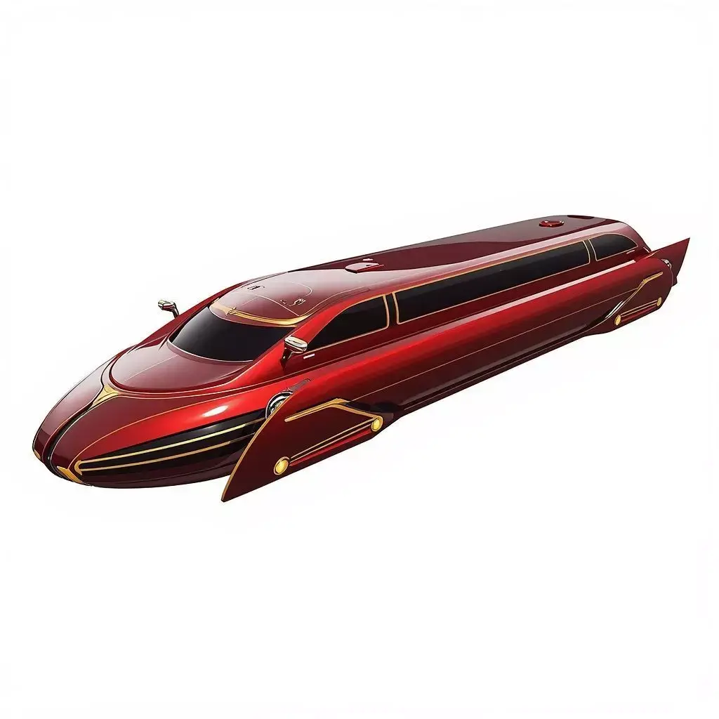 Crimson Horizon Hover-Limousine 3D Model Low-poly 3D model