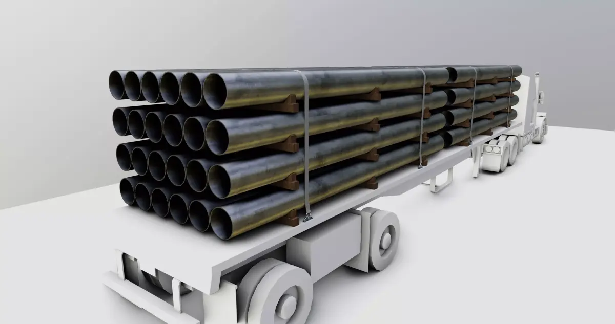 CARGO MODELS FOR TRUCK TRAILER-Pipes Type-2 3D model