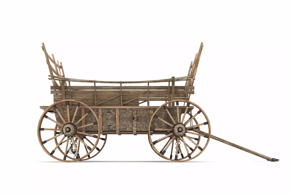 Old Wooden Cart 3D model get