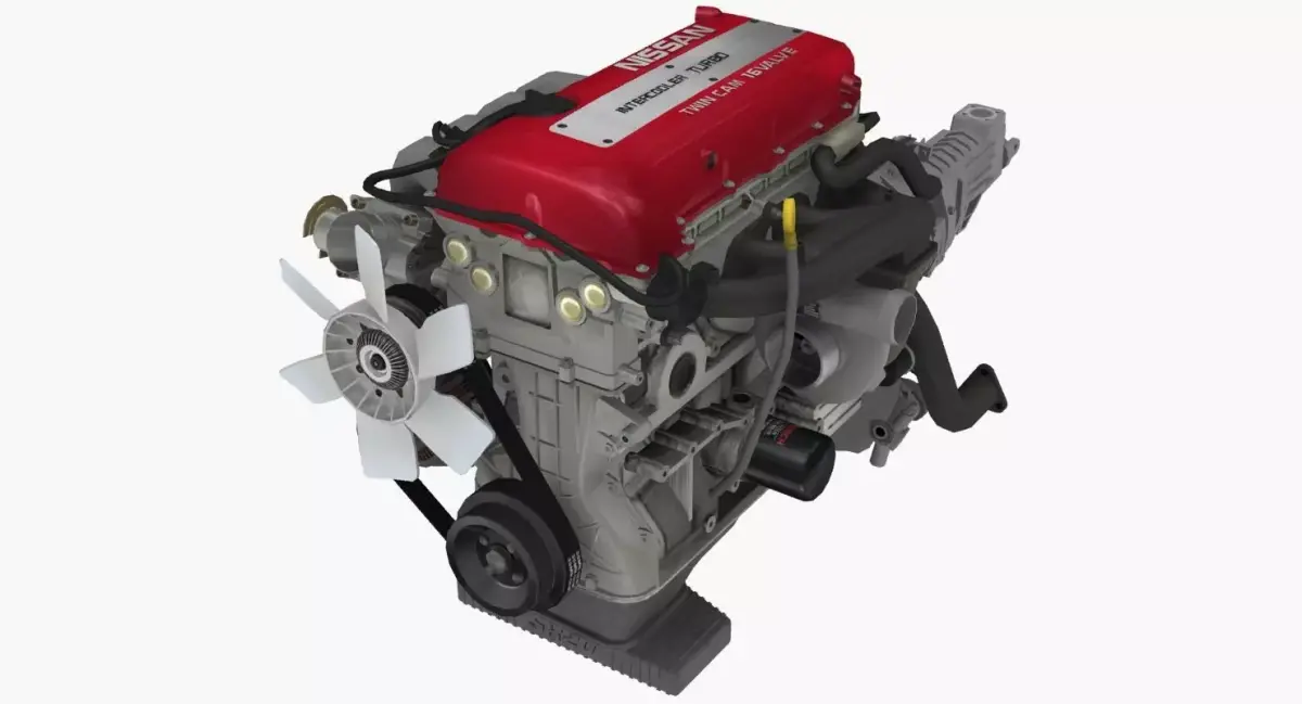 Nissan SR20DET Red Top engine Low-poly 3D model
