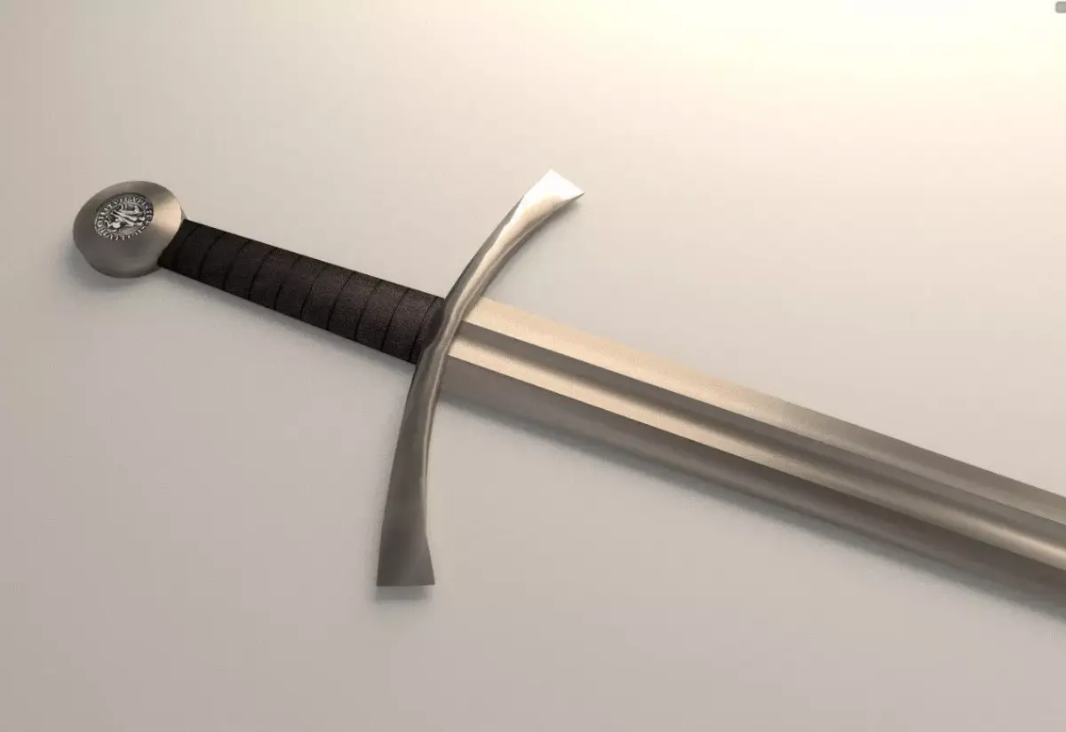 medieval sword Low-poly 3D model 18