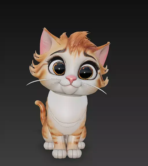 Optimized Low-Poly Kitten 3D Model UE5- Unity Real-Time Ready Low-poly 3D model order
