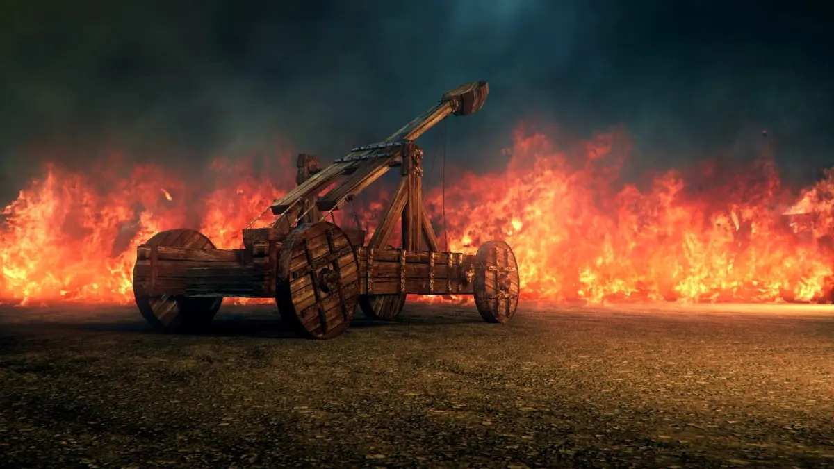 Catapult wooden cannon 3D model purchase
