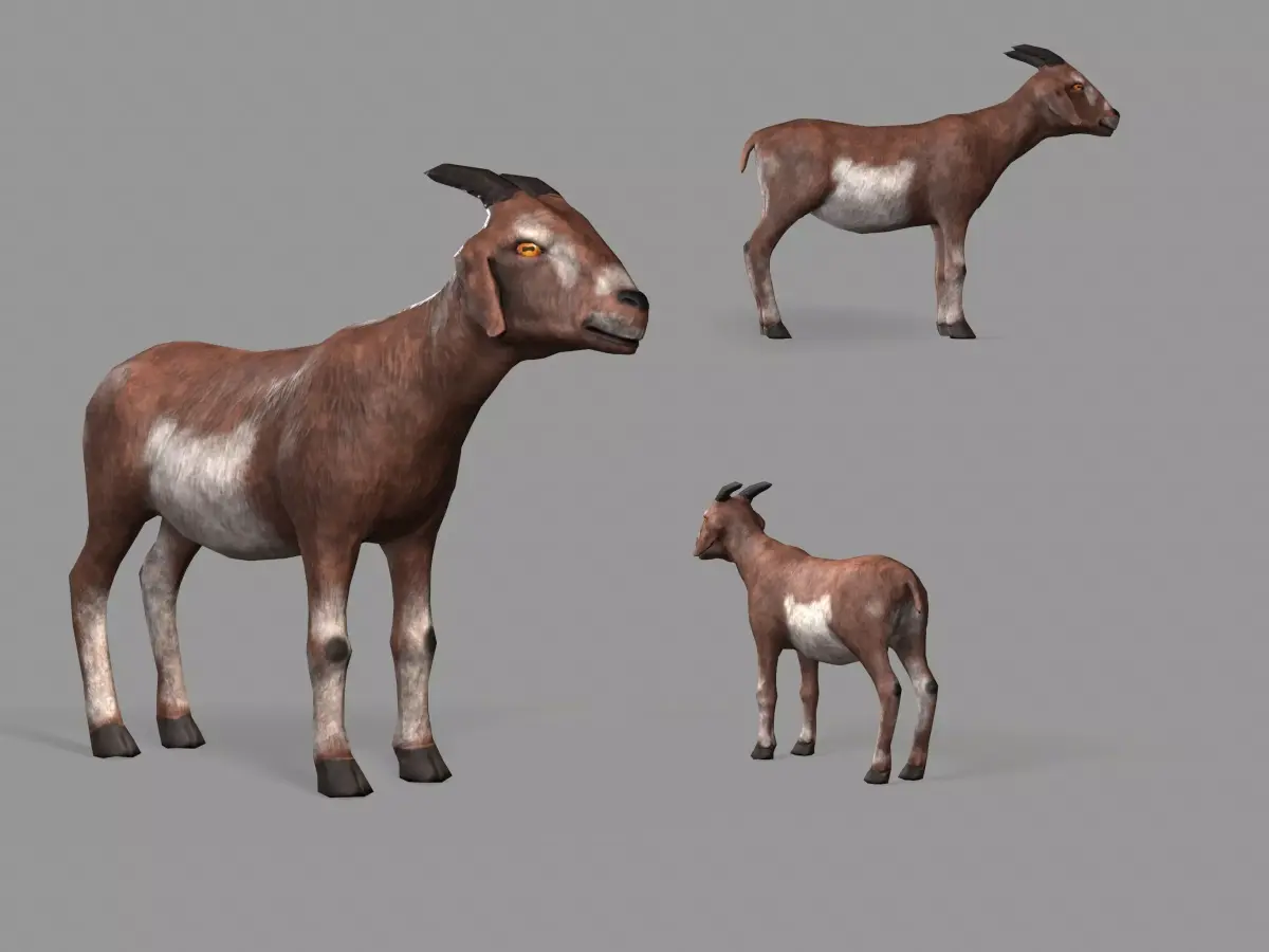 Goat Lowpoly horse Low-poly 3D model