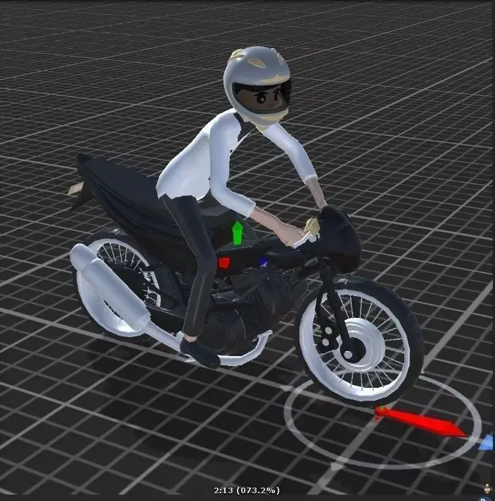 motorcycle boy Free low-poly 3D model