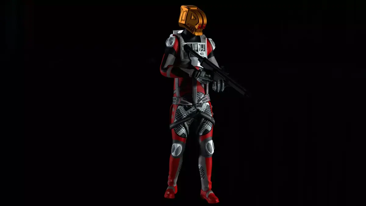 Robot Soldier - Assault Soldier Low-poly 3D model 13