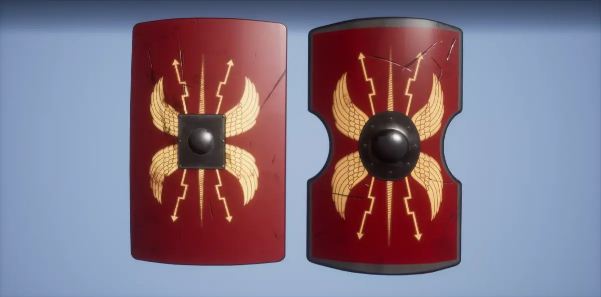 Roman Scutum Shield Low-poly 3D model