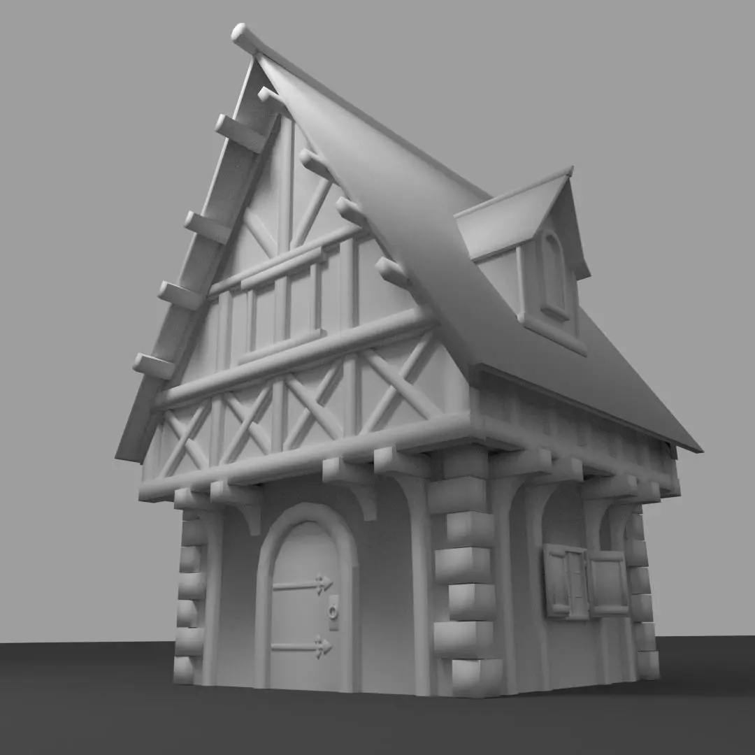 Medieval Habitation Low-poly 3D model