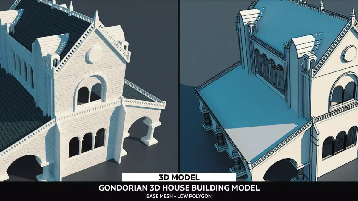Gondor House Building Low-poly 3D model