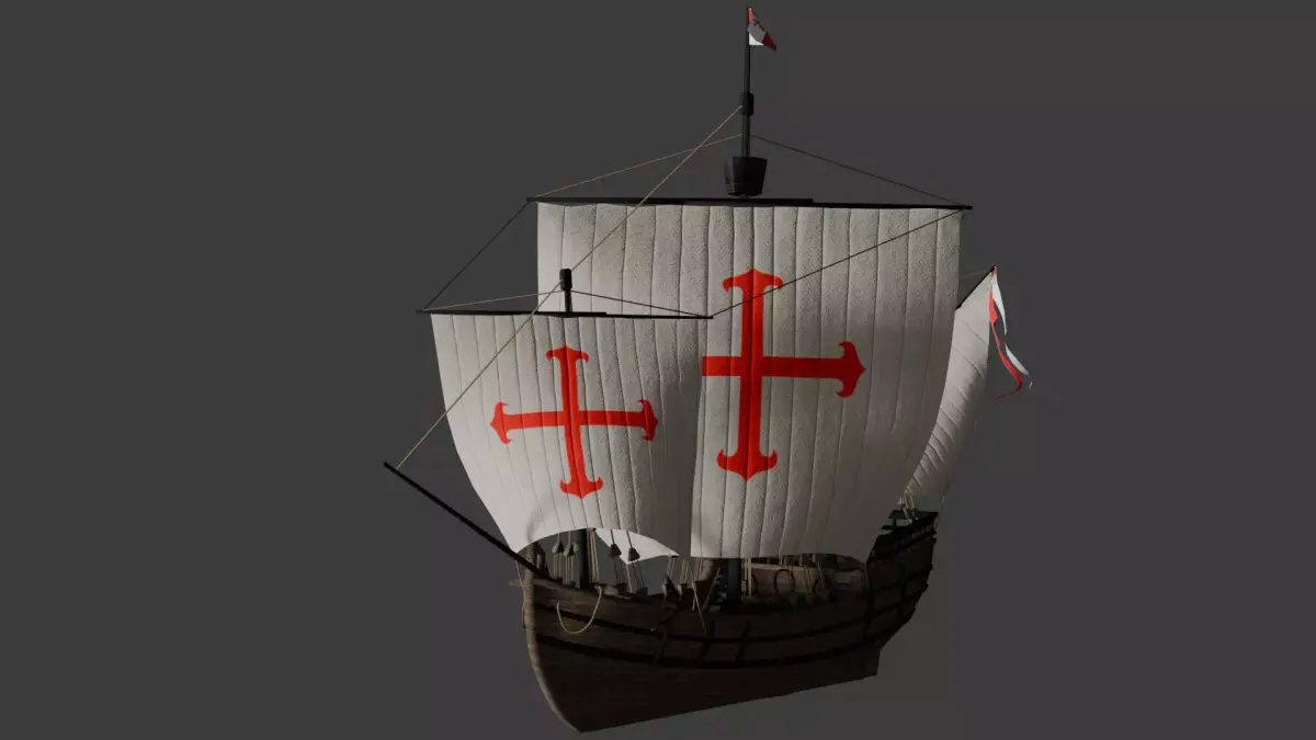 caravel la pinta Low-poly 3D model
