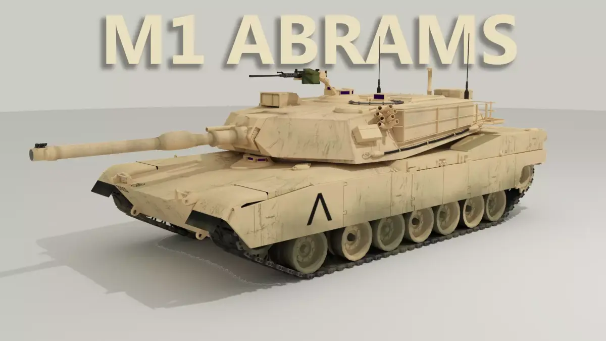 M1 Abrams - Desert camo US tank 3D model