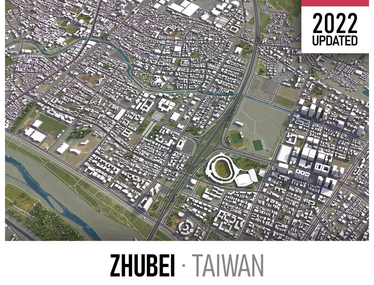 Zhubei Low-poly 3D model