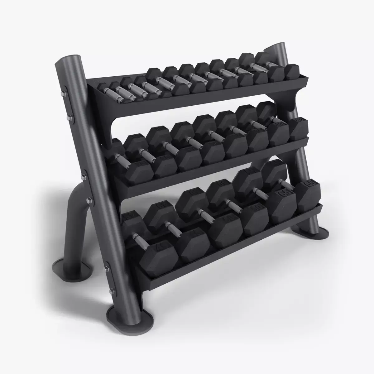 Hex Dumbbell Rack 3D model