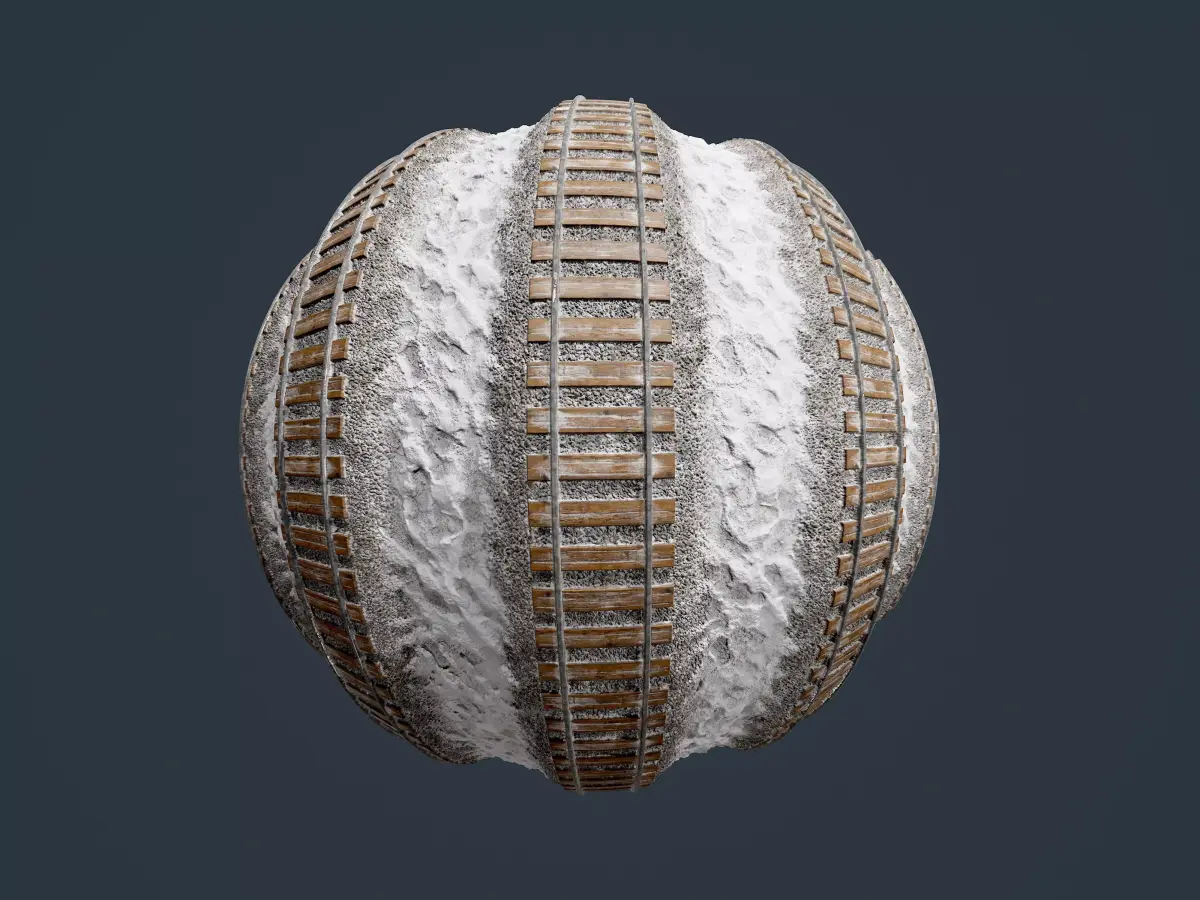 Train Tracks Seamless PBR Texture 10 Texture