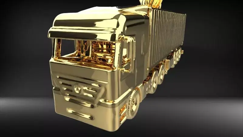 Wheeler Semi Trailer Truck Pendant Solid  3D print model