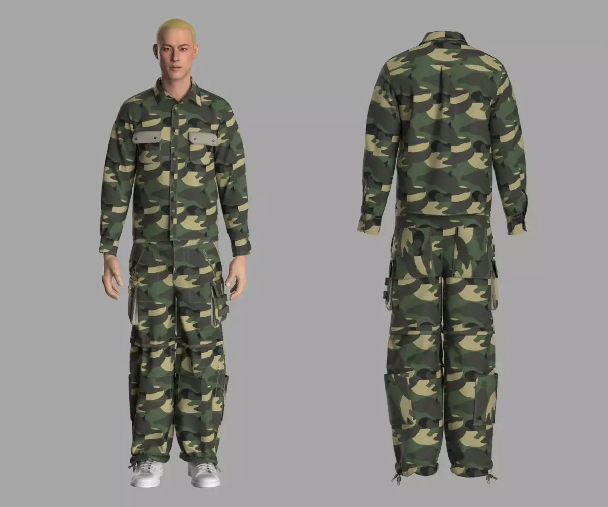 Woodland Camo Clothing Pack Low-poly 3D model