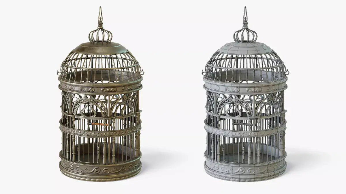 Birdcage Classic Victorian Low-poly 3D model