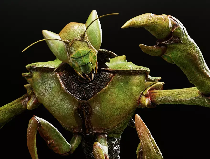 Insectoid Alien Humanoid  3D Character Low-poly 3D model