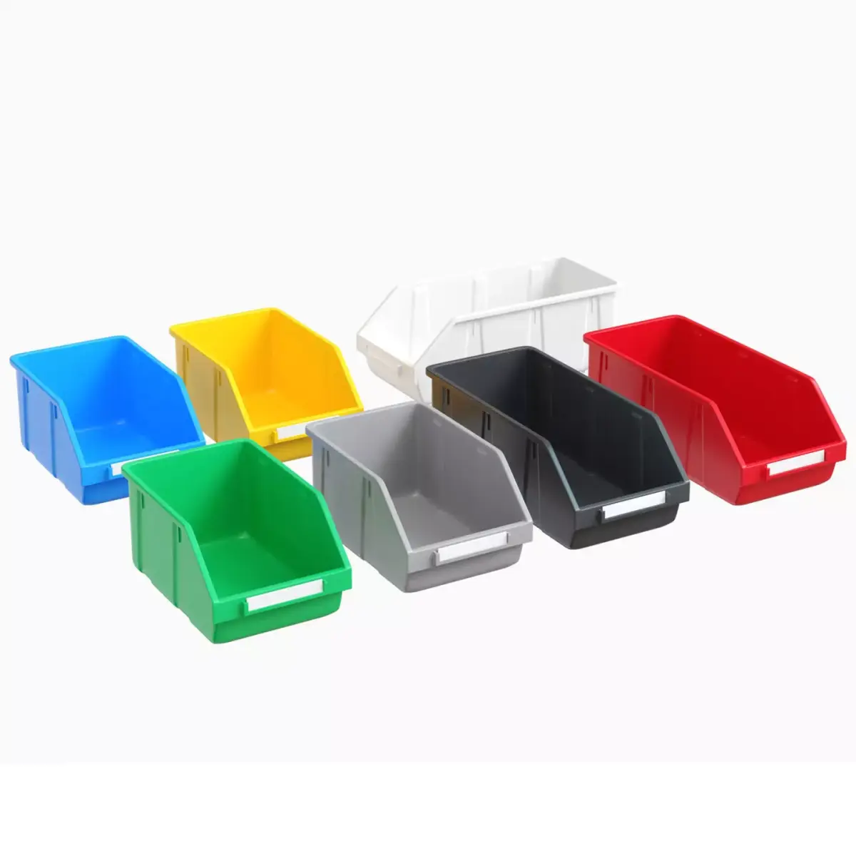 colored plastic boxes for parts Low-poly 3D model