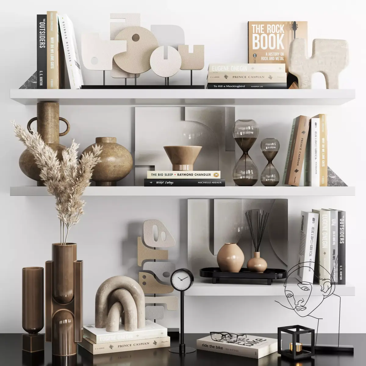 Decorative set shelf 3D model purchase
