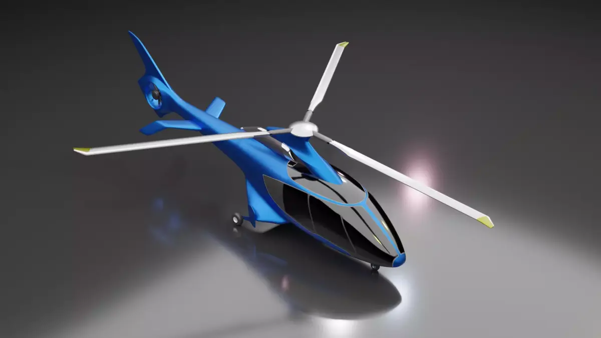 Hill Helicopter HX50 Low-poly 3D model