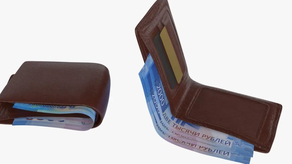 Russia 2000 Rubles Wallet Money Purse 3D model