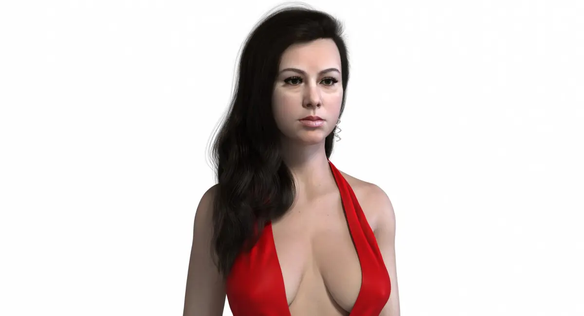 Realistic Long Female Ornatrix Hairstyle 3D model