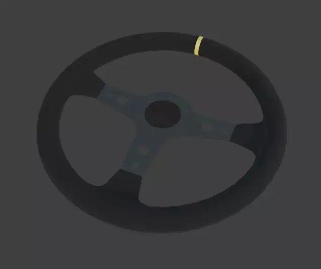 Racing steering wheel 30cm - 3cm grip 6 holes - Drift racing car Low-poly 3D model