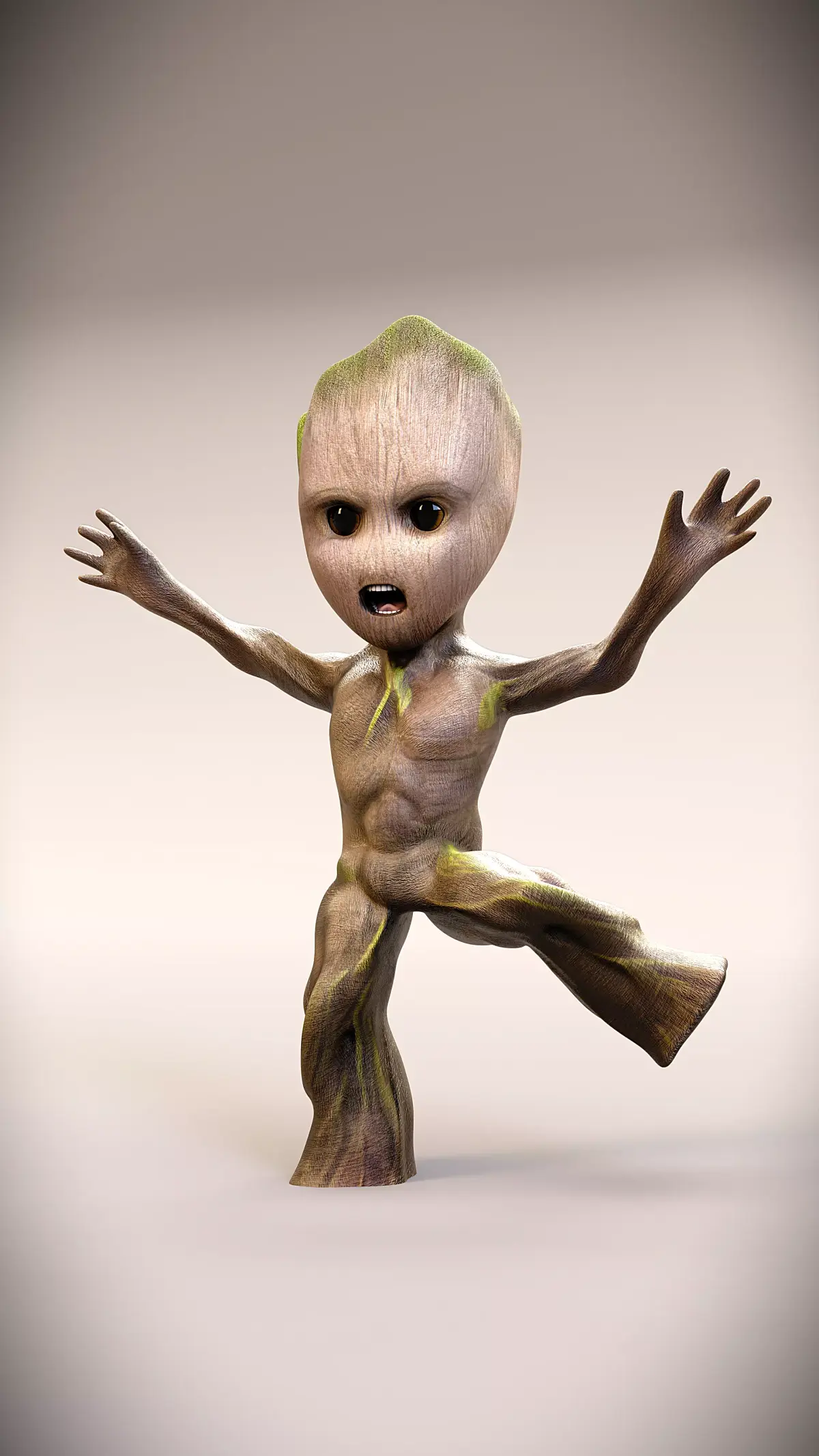 Baby Tree Groot - Game Ready Character Rigged Low-poly 3D model