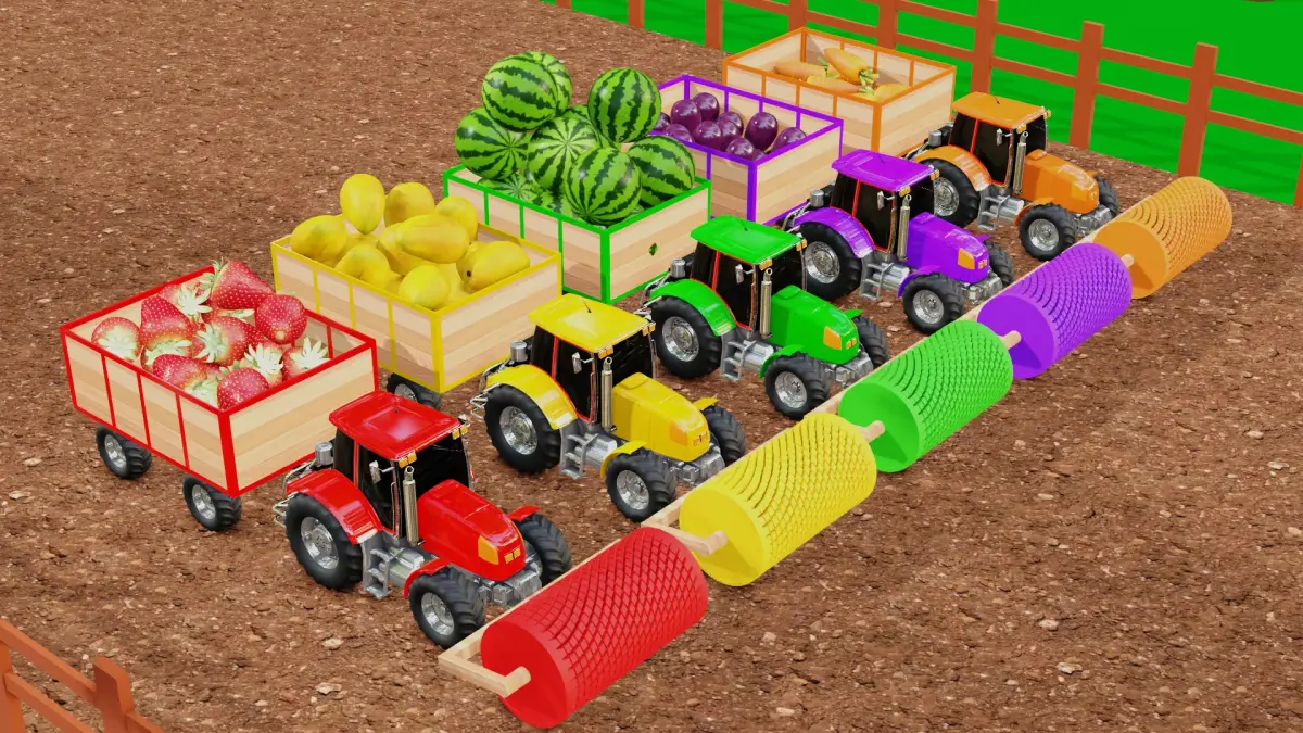 Farming Tractors Collecting fruits 3D model