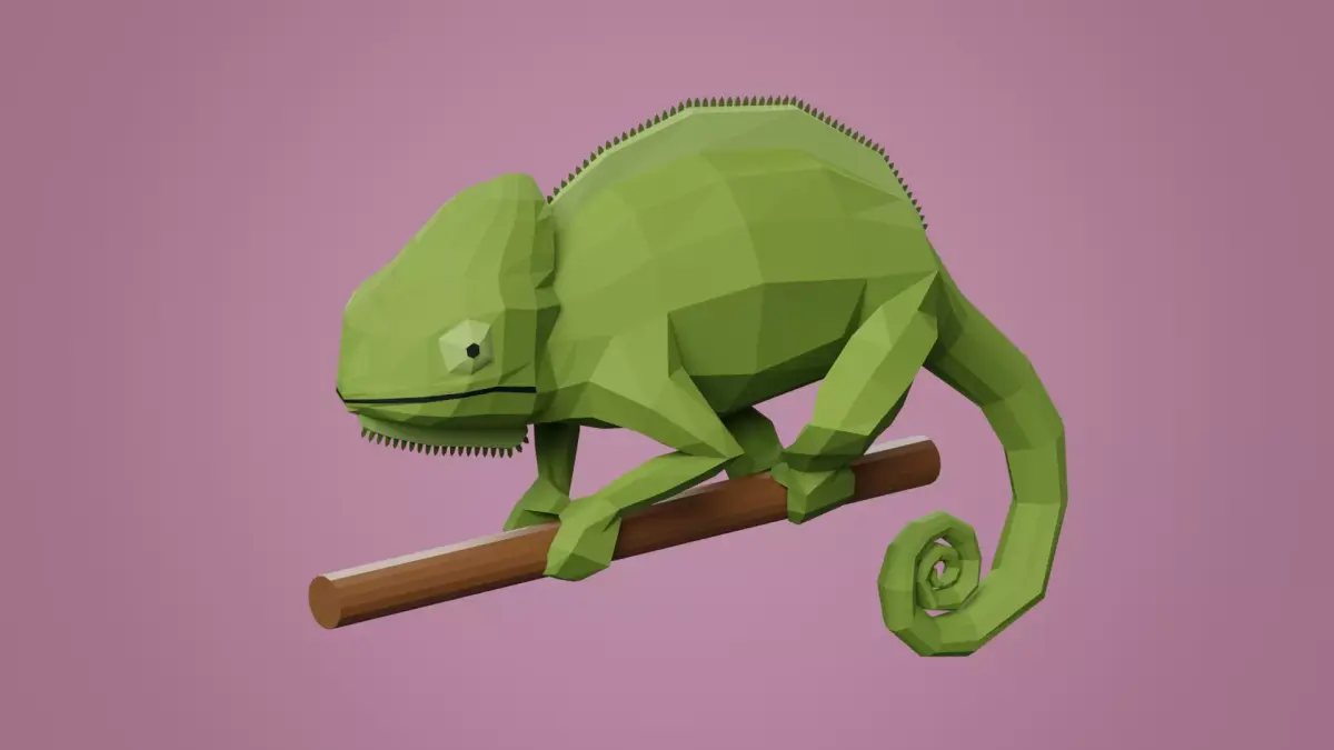 Stylized Chameleon Low-poly 3D model