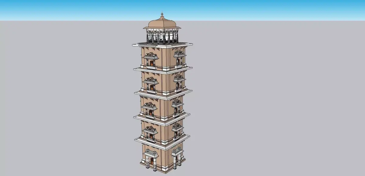 indian minar tower 3D model