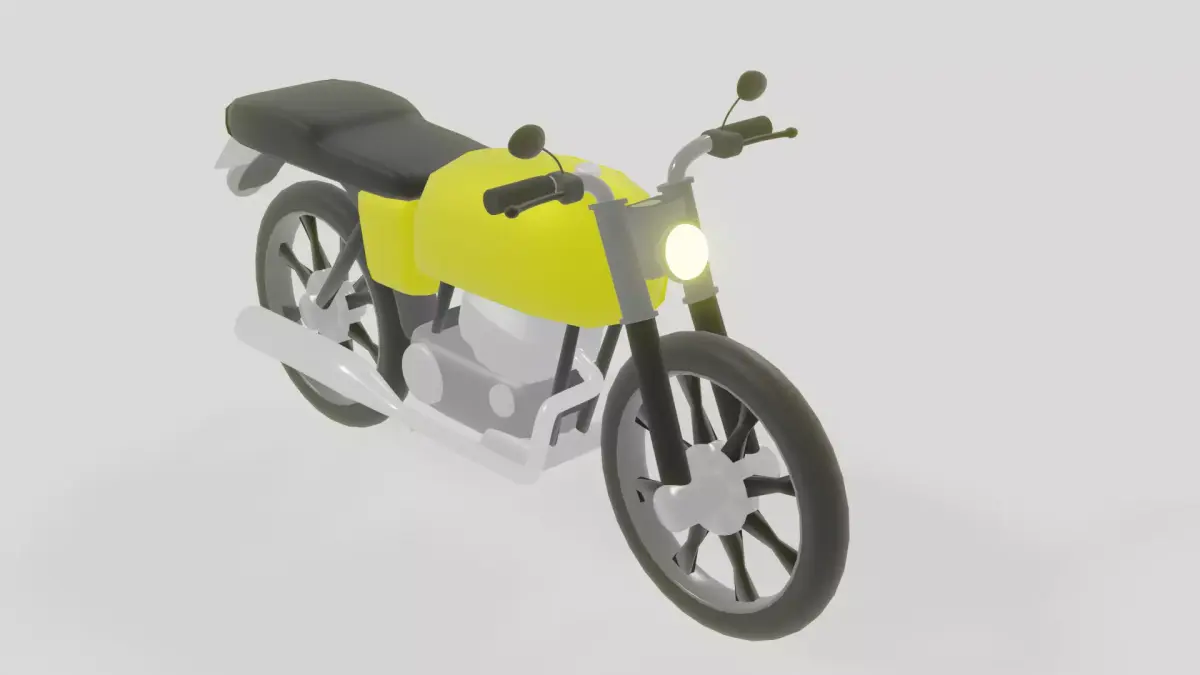 Motocycle low poly for games and scenes Low-poly 3D model