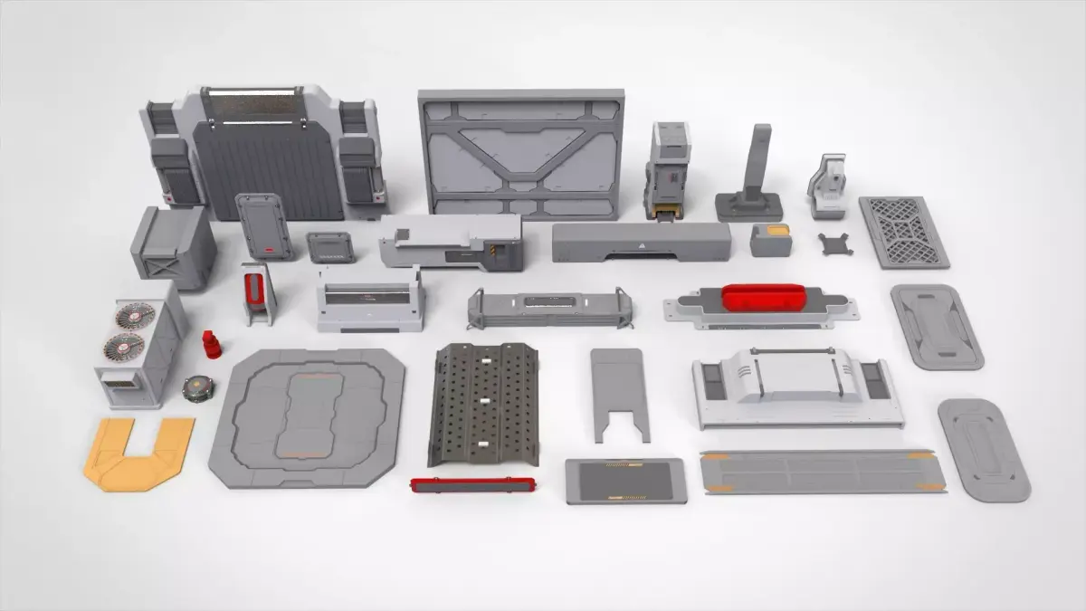 sci-fi Architecture kitbash 21 3D model