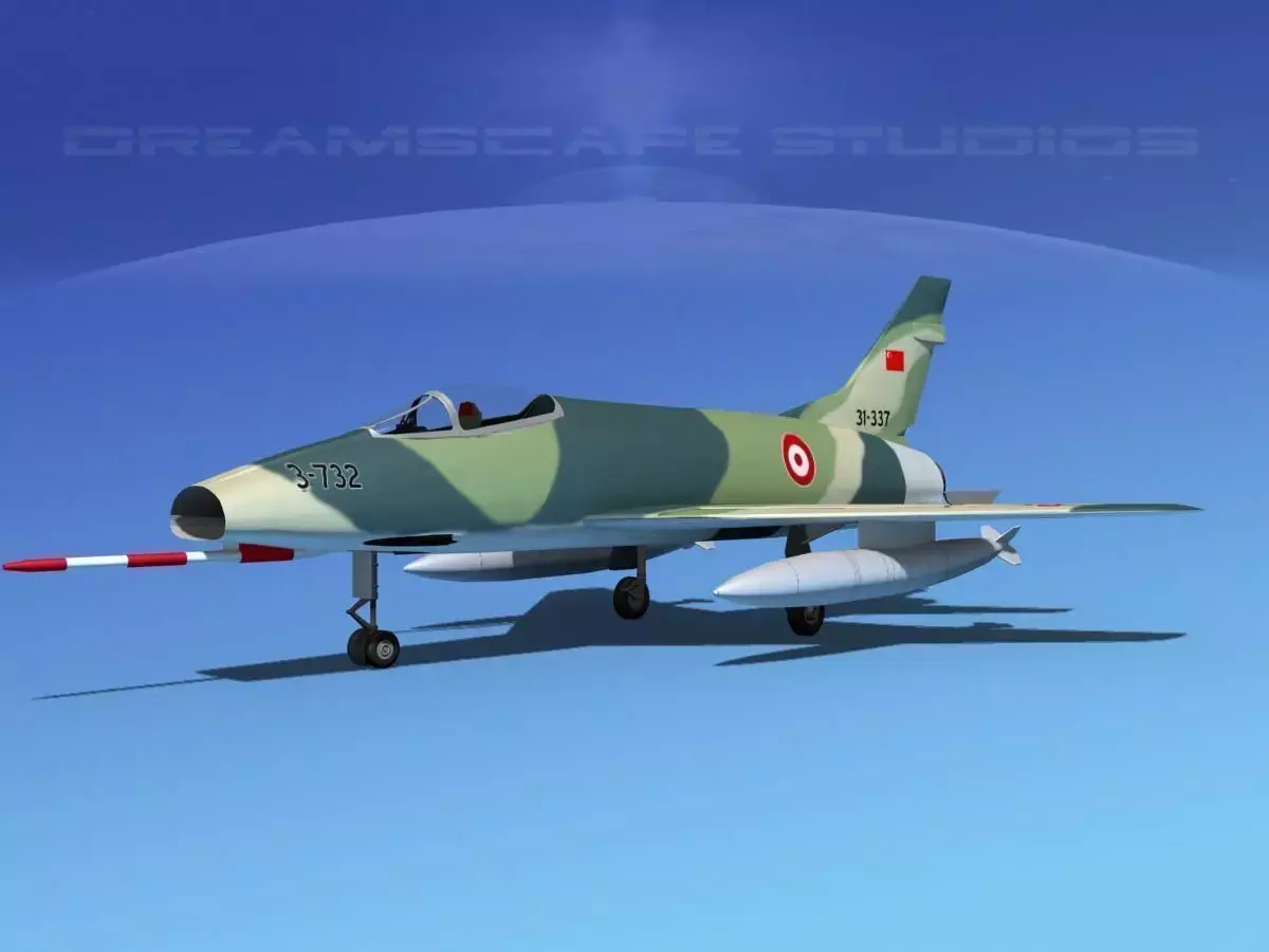 North American F-100D Super Sabre Turkey 3D model