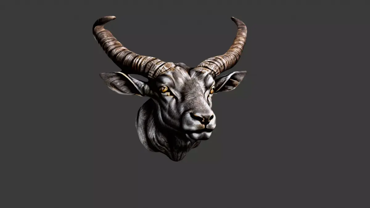 Bull Animal Head Low-poly 3D model