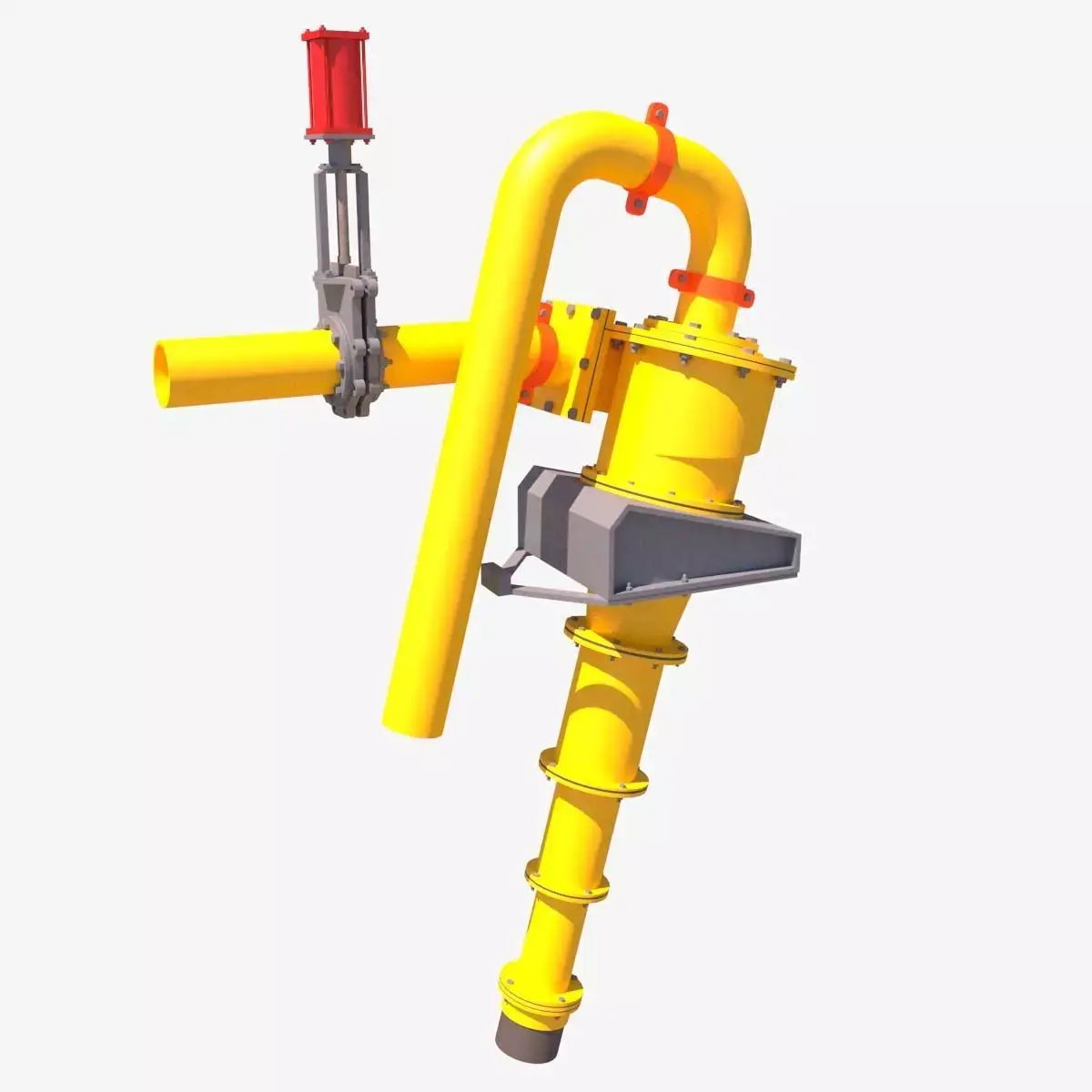 hydrocyclone pipe with valve 3D model