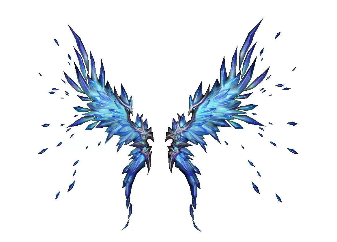 Blue Crystal Wing Low-poly 3D model