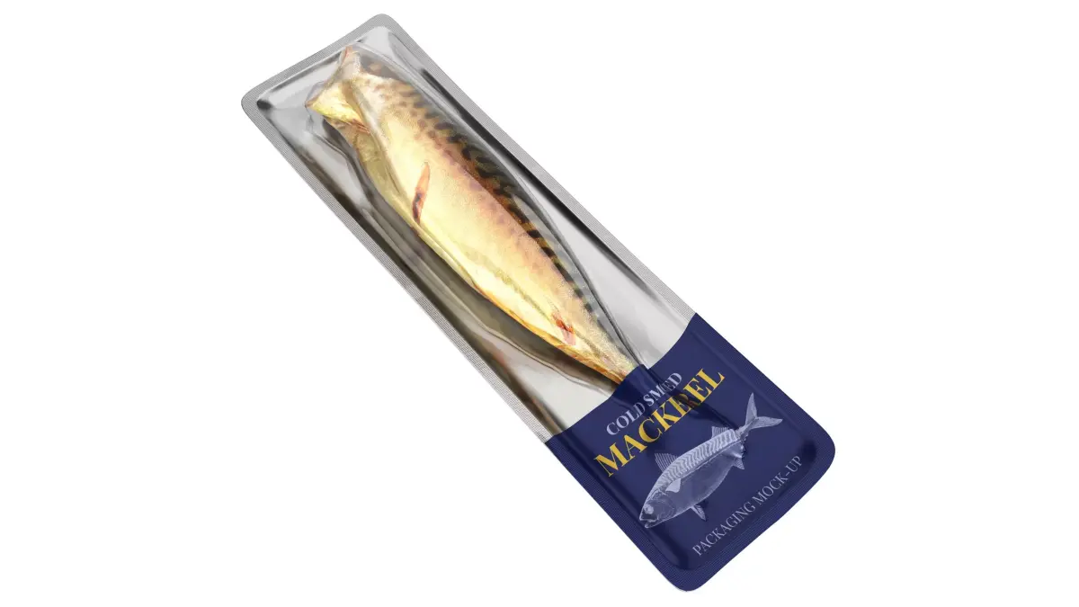 Smoked mackerel in packaging Low-poly 3D model